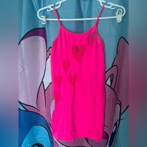 Pink Heart Patterned Women's body dress